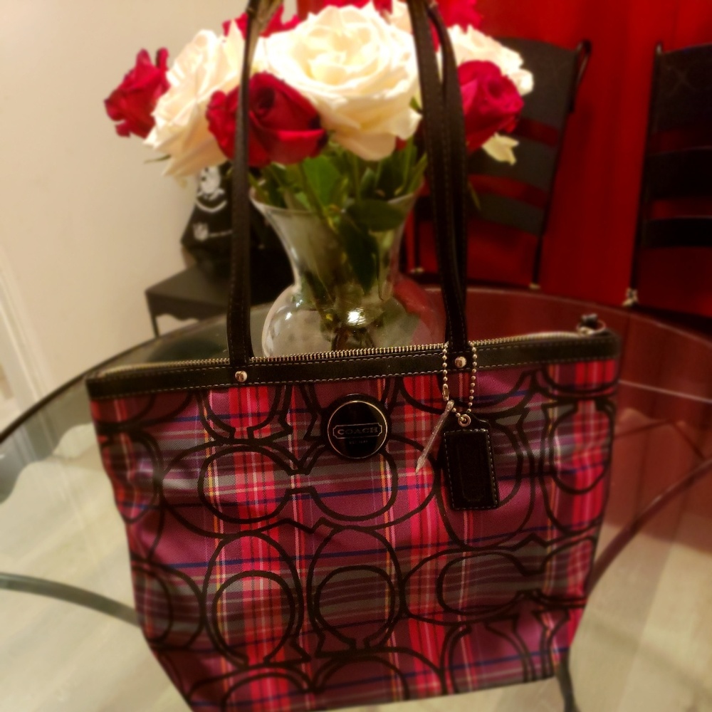 Coach Logo Plaid Purse👜🖤